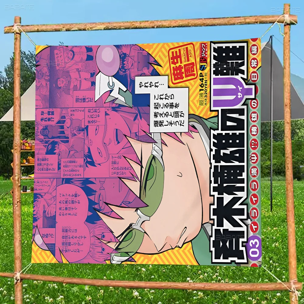 Anime Disastrous Life Of Saiki Hochwertiger Bannerdruck im künstlerischen Atmosphärenstil Campingflagge