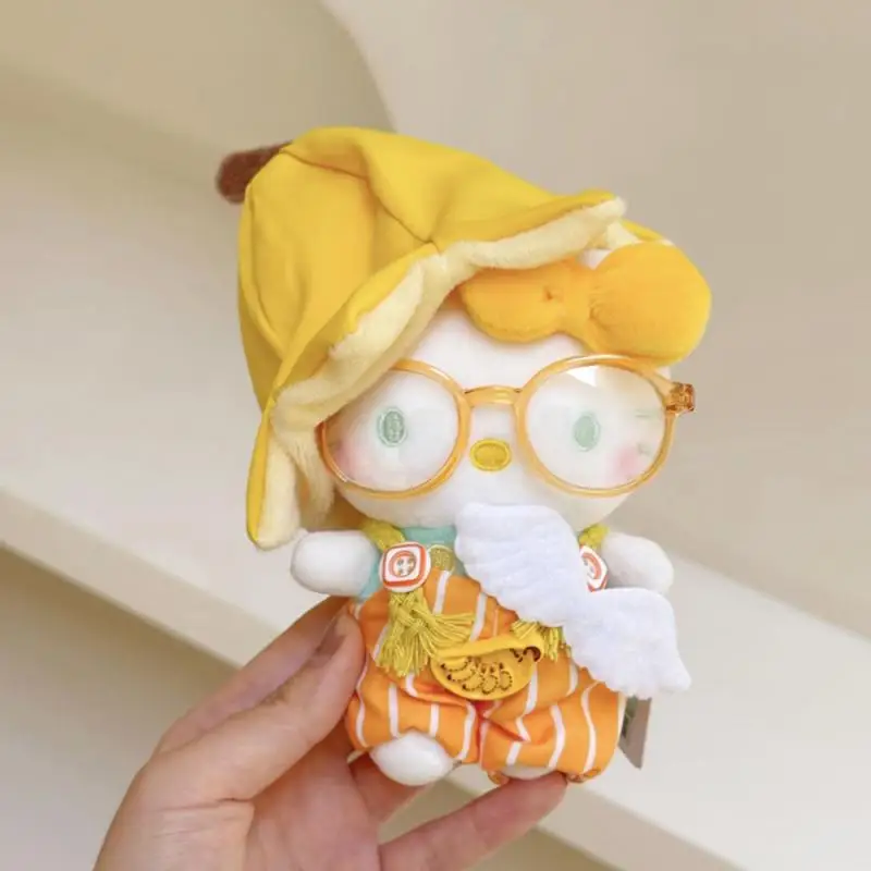 

12cm Genuine Cute Cartoon Kawaii Banana Hello Kitty Plush Doll Keychain Bag Pendant Toy Gift