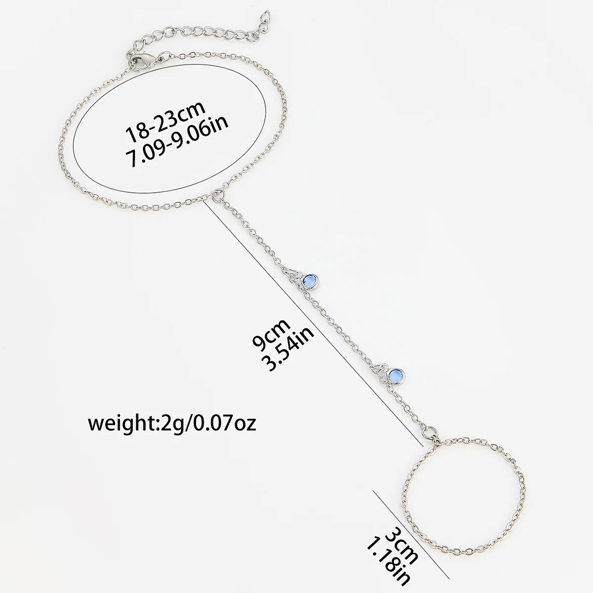 Vintage Bluish Wiolet Crystal Tassels Charm Boho Wrist Bracelet for Women Finger Ring Chains Simple Lady Aesthetic Jewelry Set
