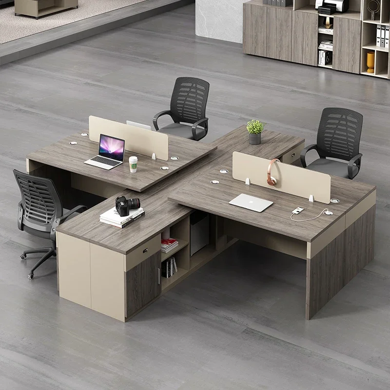 Office Furniture T shaped partition office Desk 2 or 4 Person Staff  Workstation modular office table commercial furniture set