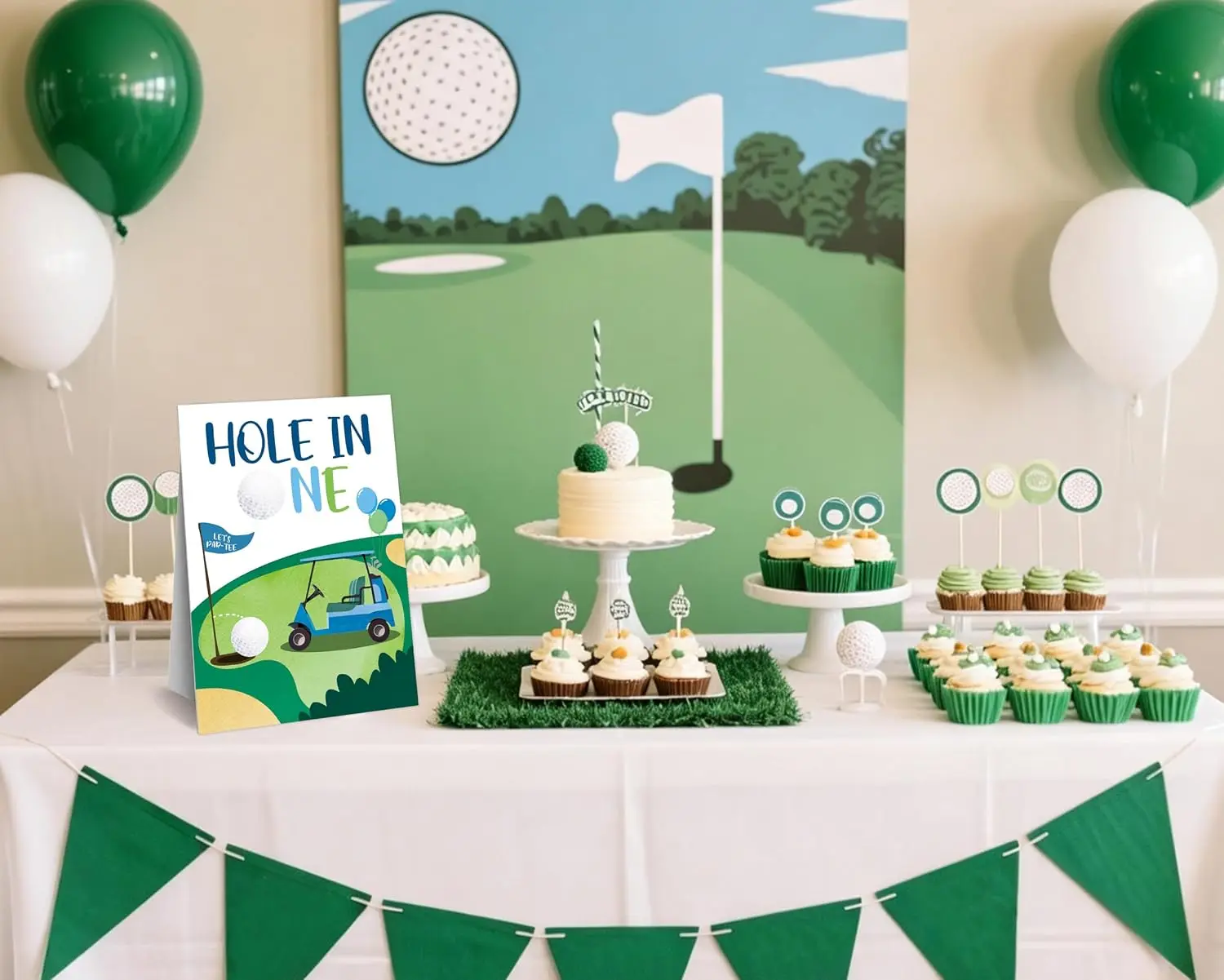Golf Theme Party Sign 8x11 Inch with Stand Birthday Graduation Retirement Bachelorette Baby Shower Summer Decoration