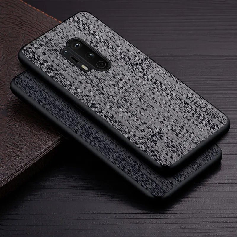 Hülle für OnePlus 8 Pro 8T 5G Funda Bambus-Holzmuster Leder-Handyhülle Luxus-Coque für OnePlus 8 Pro Case Capa