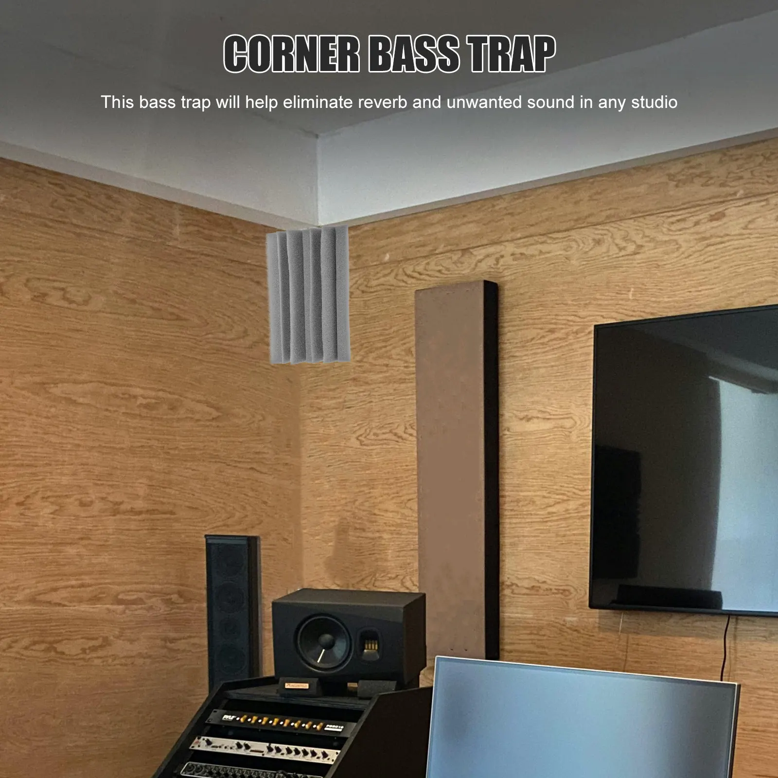 Corner Bass Trap 3Pcs Sound Absorbing Foam Panels for Studio KTV Room Acoustic Treatment Materials Supplies