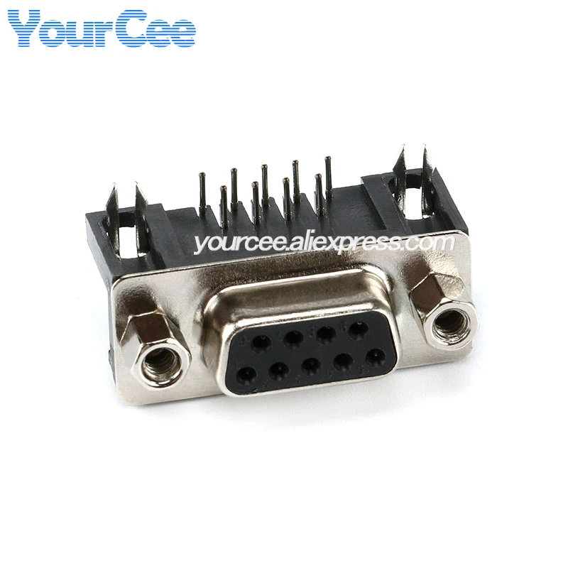 2pcs/1pc DR9 9P Serial Port RS232 DR25 25P Parallel Port DR15 90 Degree Bent Pin Right Angle Welded D-Sub Connector