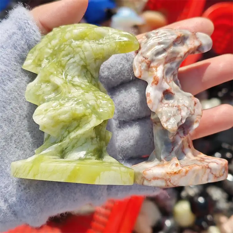 

Натуральный оранжевый кальцит и красная сеть Atone, резьба по орлу, исцеляющая каменная скульптура фэншуй для украшения, праздничный подарок, 1 шт.