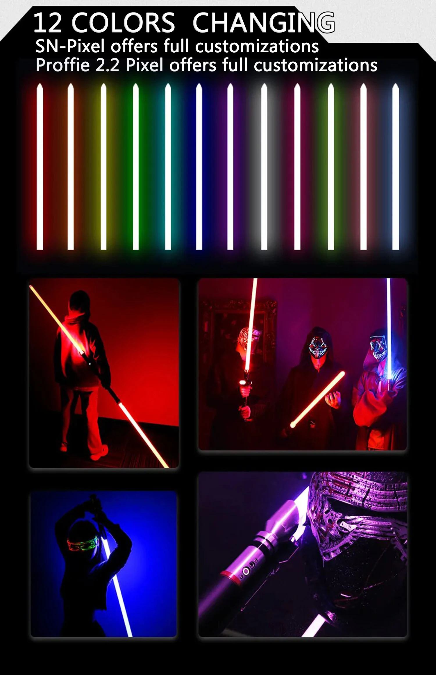 ライトセーバー　ルーク　ネオピクセルレーザー TXQSABER ネオピクセルルークスカイウォーカー RGB レーザープロフィー
