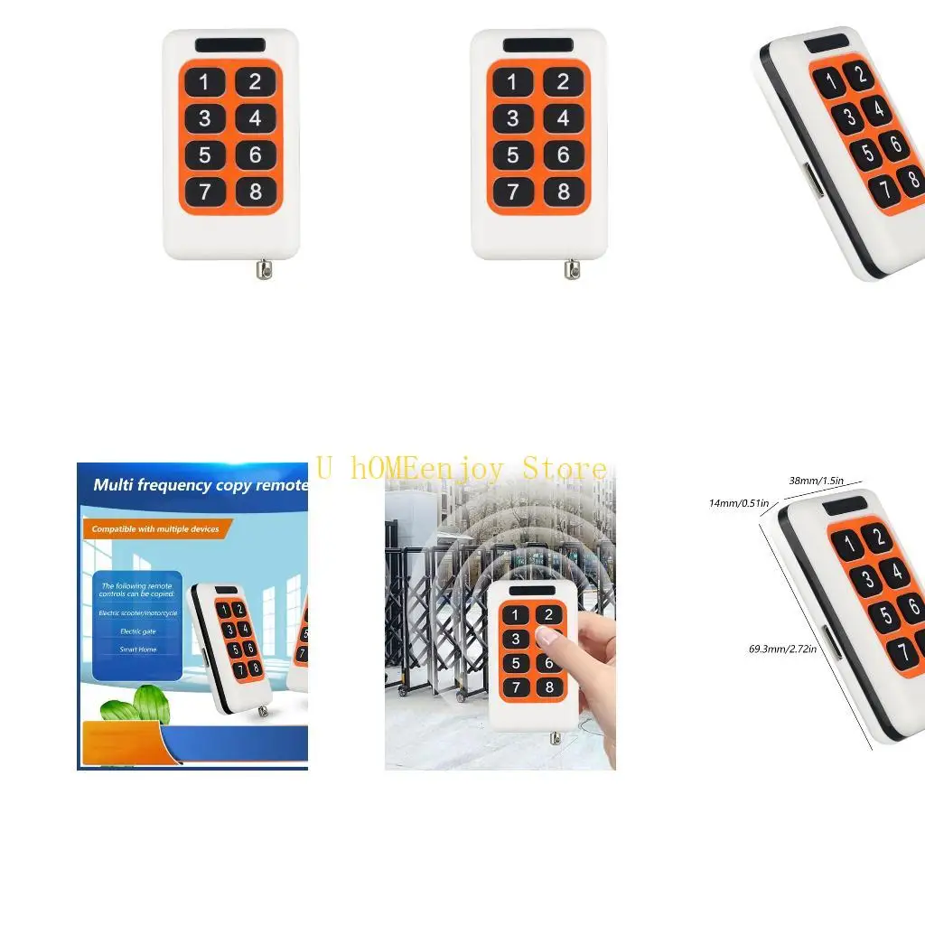 B0KF 310-432.8MHz Garage Door Remote Control Gate 433mhz Opener Duplicator for Fixed Rolling Code Transmitter 8 Button