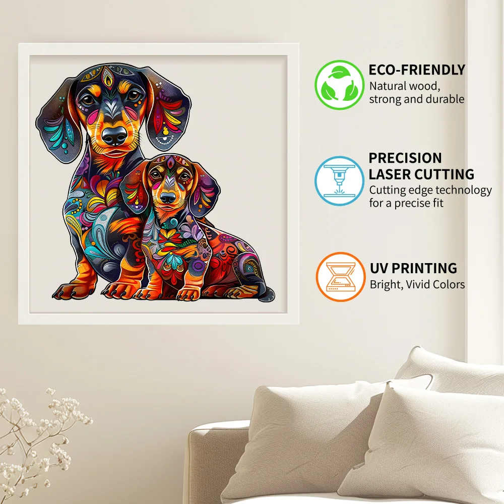 Wooden Puzzles for Adults,Wooden Animals Shaped Puzzles,Unique Shaped Jigsaw Puzzles,Magic Wooden Jigsaw Puzzles, Puzzle Dog