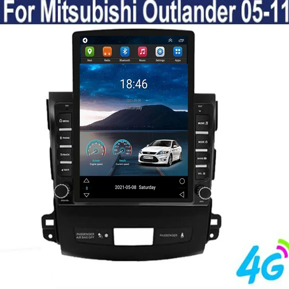 For Tesla Style 2 Din Android 13 Car Radio For Mitsubishi Outlander Xl 2 2005 -11 Multimedia Video Player GPS Stereo Carplay DSP