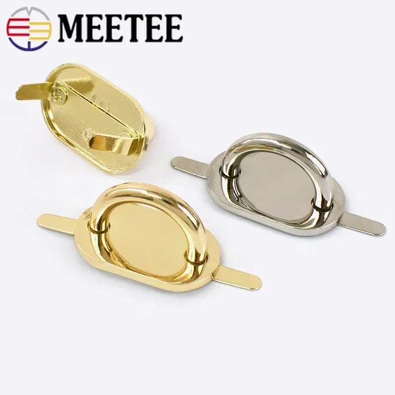 Meetee 5/10/20Pcs D Ring Metal Bag Buckles Leather Handbags Clasp Hardware Side Clip Hook for Sewing Decor Material Accessories