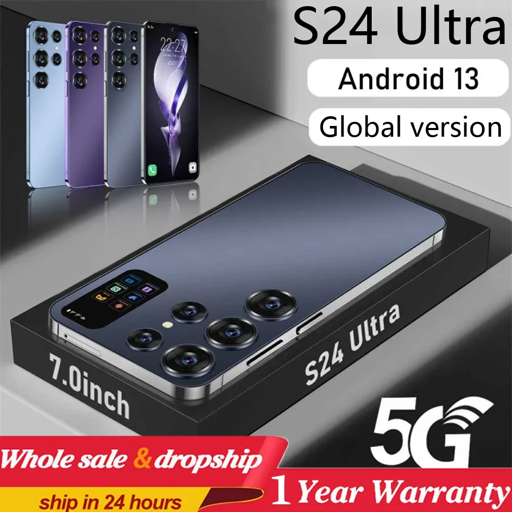 

Original S24 Ultra Smartphone Qualcomm8 Gen2 16GB+1TB 7000mAh 48+72MP Dual SIM Dual Standby 5G Android13 Globalversion NFC Phone