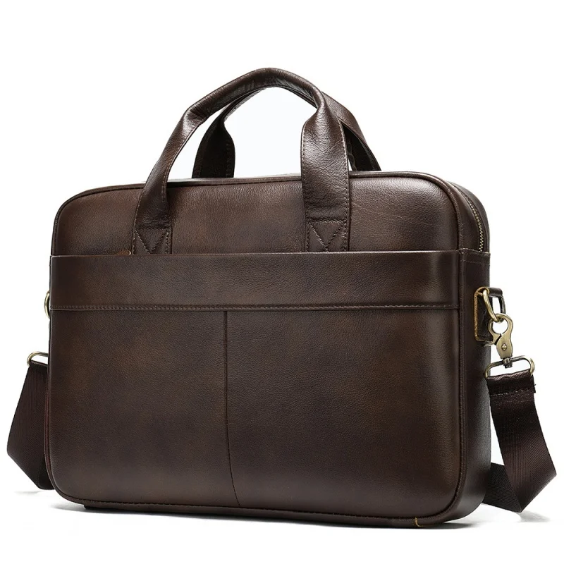 Malas de couro genuíno dos homens, alta capacidade, escritório, masculino, ombro Messenger Bag, 15 "Laptop Bag, Business Man Handbags