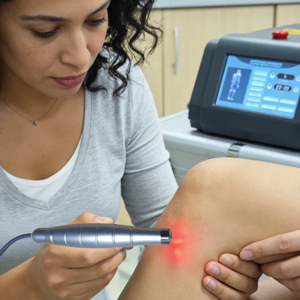 Professional 1055mW Adjustable Laser Therapy Device, Dual Wavelength 808nm/650nm Deep Penetration with 2 Probes
