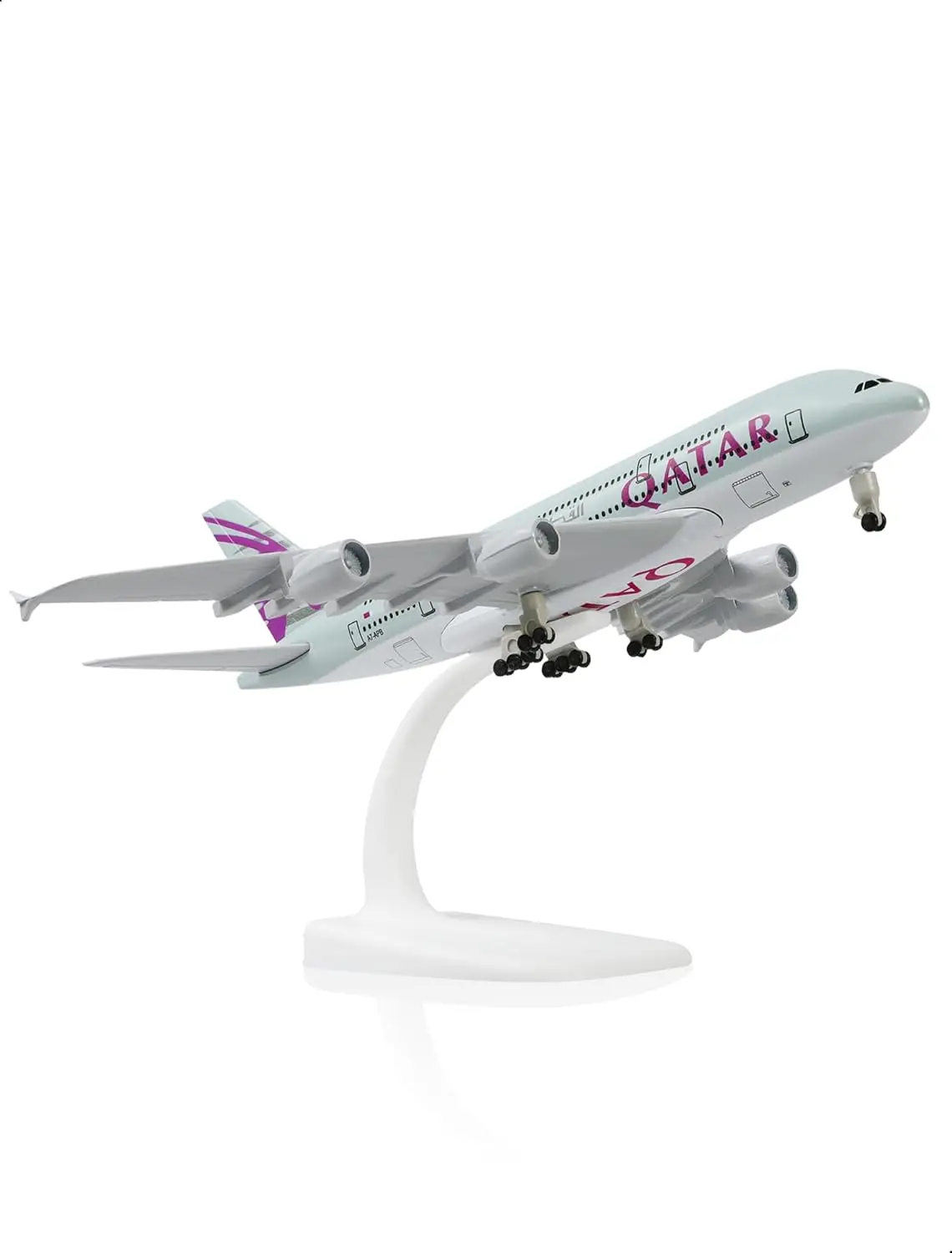 1/300 Scale Airplane 20cm Qatar Airways A380 Alloy Diecast Airplane model kit With Stand＆Wheel For Aviation Gift Collection