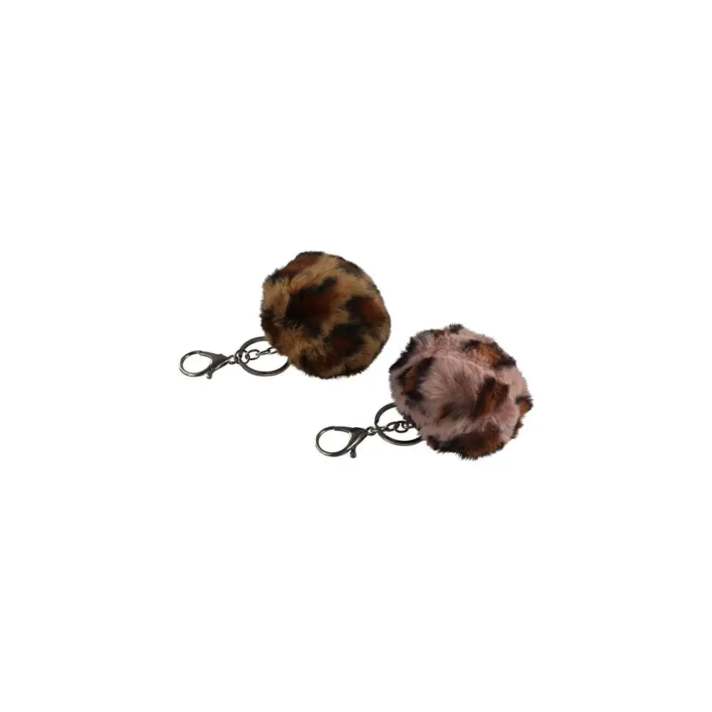 Accessories Bags Leopard  Pendant Faux Rabbit Fur Round Ball Key Ring Fur Ball Key Chains  Keychain