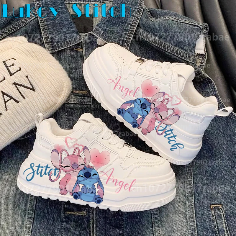 Stitch Women height increasing 6CM sneakers sports casual shoes comfortable lightweight sports shoes 35-40