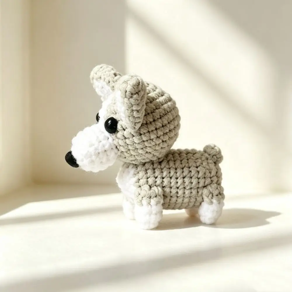 Creative Animal Doll Crochet Dog Dachshund Standing Knitted Dog Cute Corgi Handwoven Animal Pet Lover
