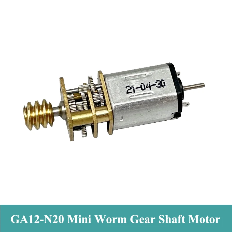 

GA12-N20 Mini 12mm Full Metal Gearbox Gear Reduction Motor Worm Gear Shaft DC 3V 62RPM Slow Speed Dual Shaft DIY Robot Smart Car