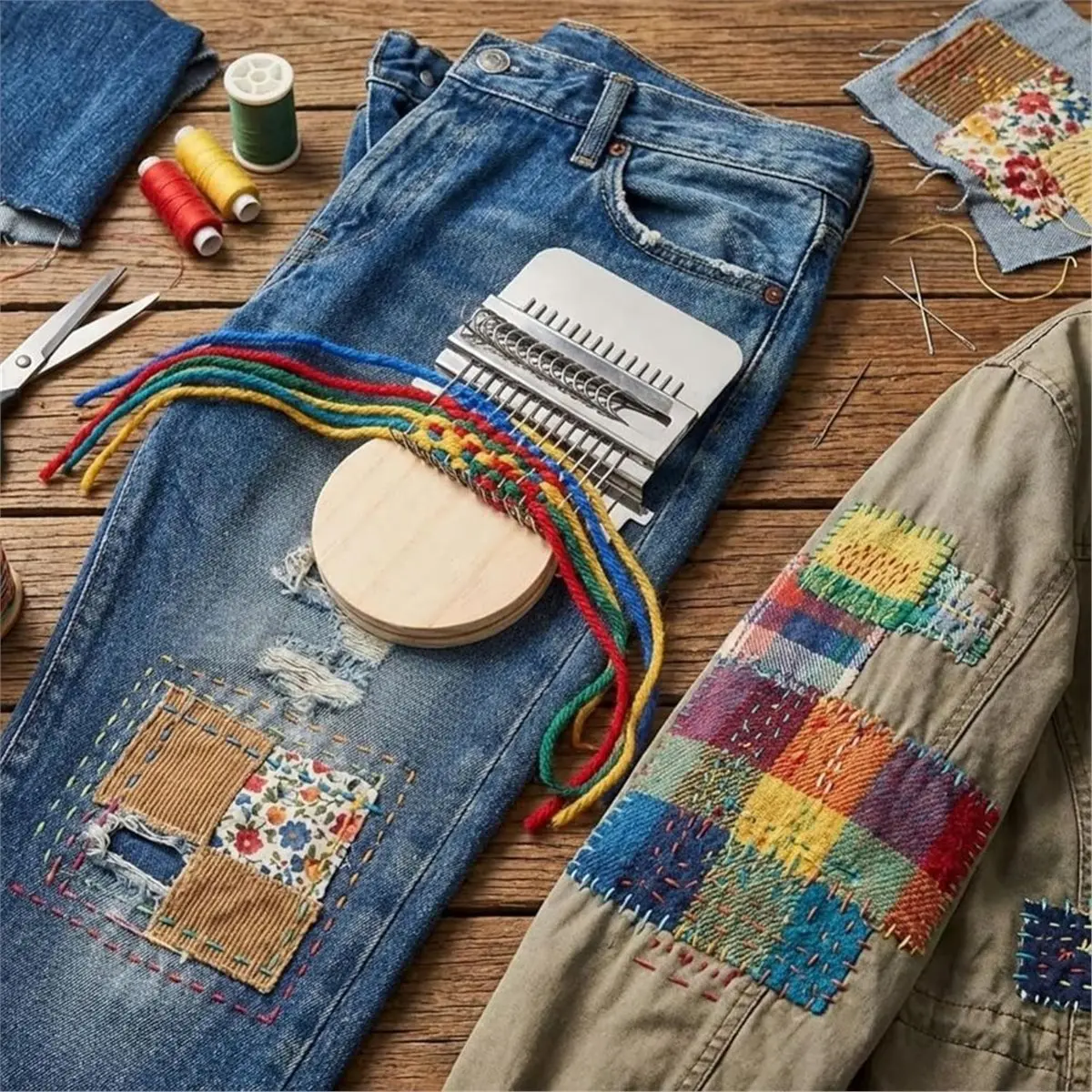 618 Mega Sale MiniLoom for Mending - Portable Knit Patch Kit, DarningLoom for Clothing Repair, DIY WeavingLoom Kit for Beginners
