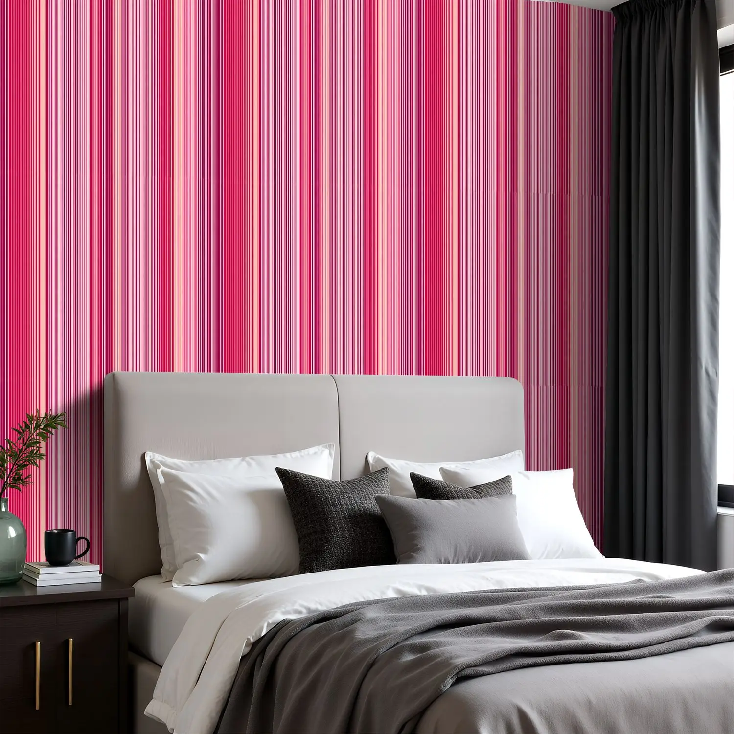 

Абстрактные розовые градиентные обои 22,83 "X 118" водонепроницаемые обои для гостиной/спальни/ванной комнаты ПВХ стикер на стену