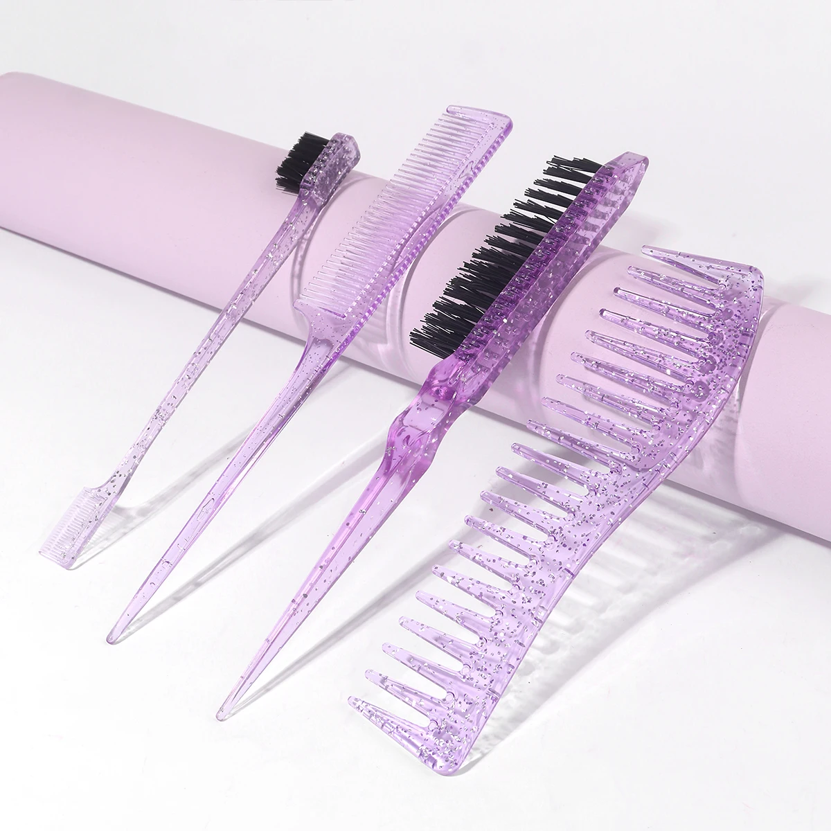 Hair Styling Comb Hair Brush Set, Teasing Edge Brush Rat Tail Comb For Curly/Straight/Wet/Dry/Long/Short Hair