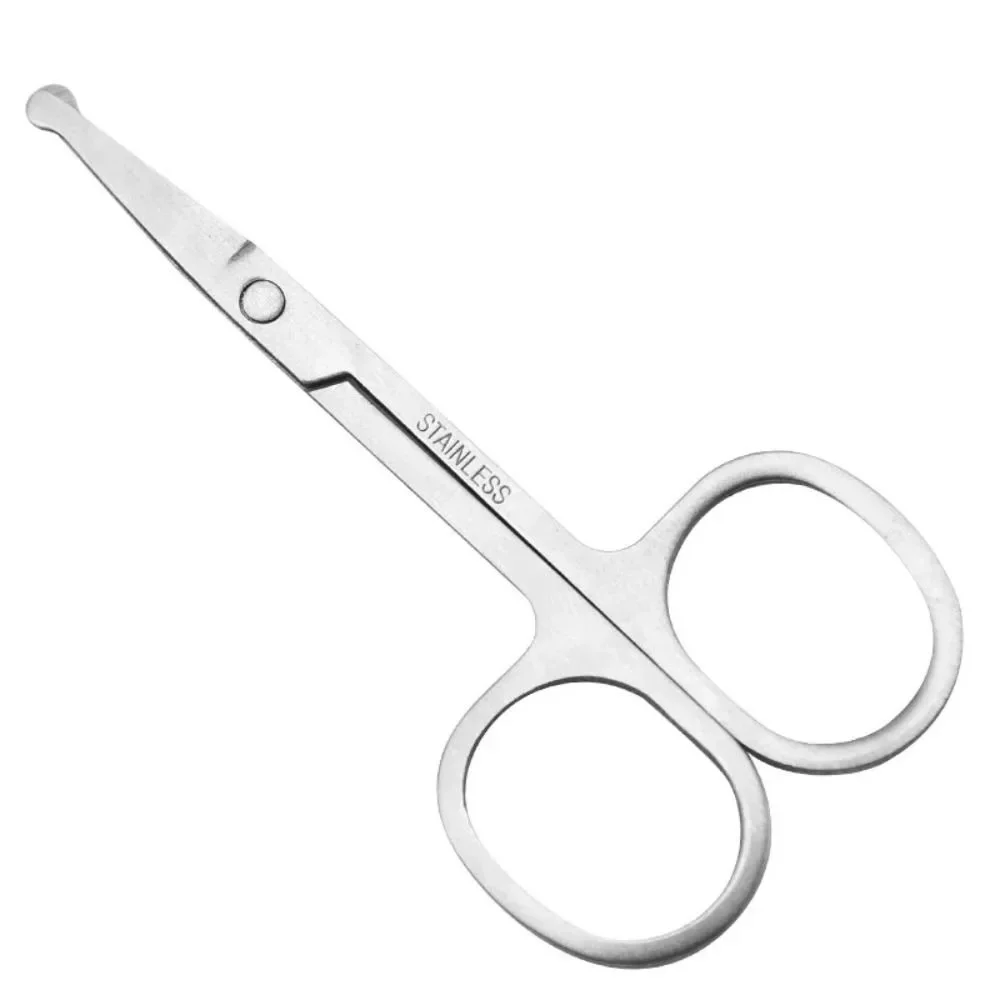 Stainless Steel Nose Hair Cut Makeup Manual Beard Trimmer Nose Ear Hair Clippers Trimmer Round Head Beauty Tool Eyebrow Trimming