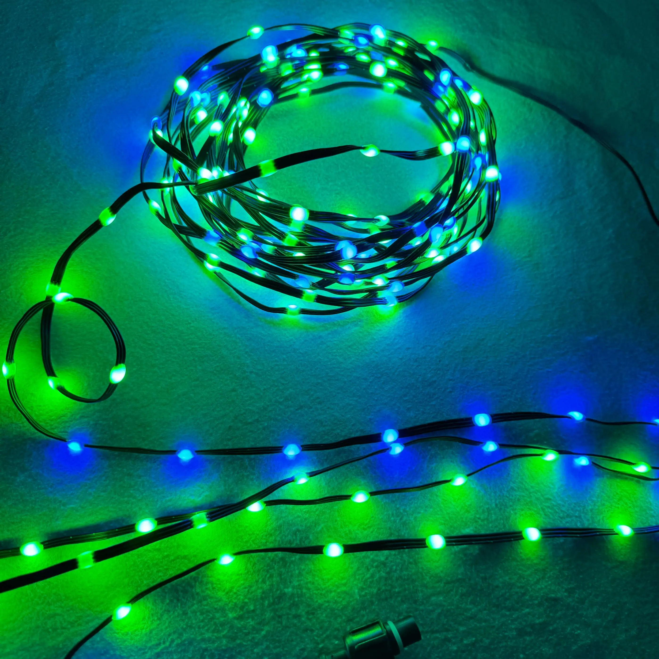 DC5V/12V 1000ct Pixels 1.5cm-20cm Pitch WS2811 LED Seed Pixel String Light RGB IC Addressable Full Color IP67 3Pin Black Wire