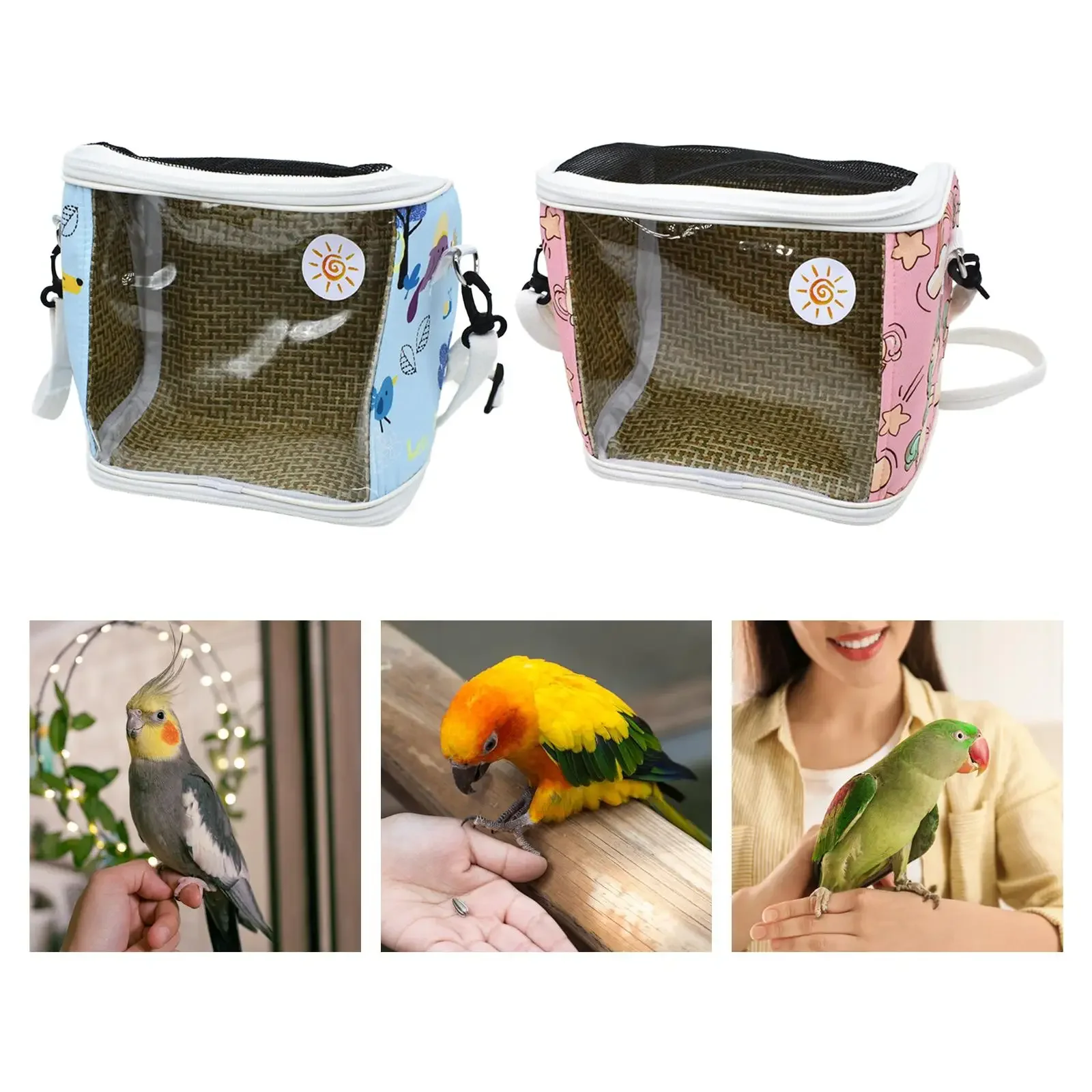 Bird Carrier Bag Pet Supplies Transparent Cover Breathable Travel Parrot Cage for Walking Picnic Traveling Trips Outdoor Use