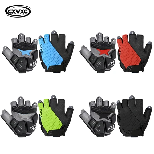 Imagen 2 del producto Guantes de medio dedo a prueba de golpes para bicicleta con GEL grueso de silicona transpirable antideslizante MTB bicicleta de carretera ciclismo guantes de liberación rápida