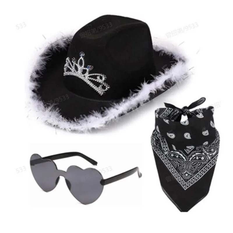 Ковбойская шляпа для взрослых, костюм с ковбойской банданой и очками для западных костюмов, аксессуар для костюмированной одежды на Хэллоуин