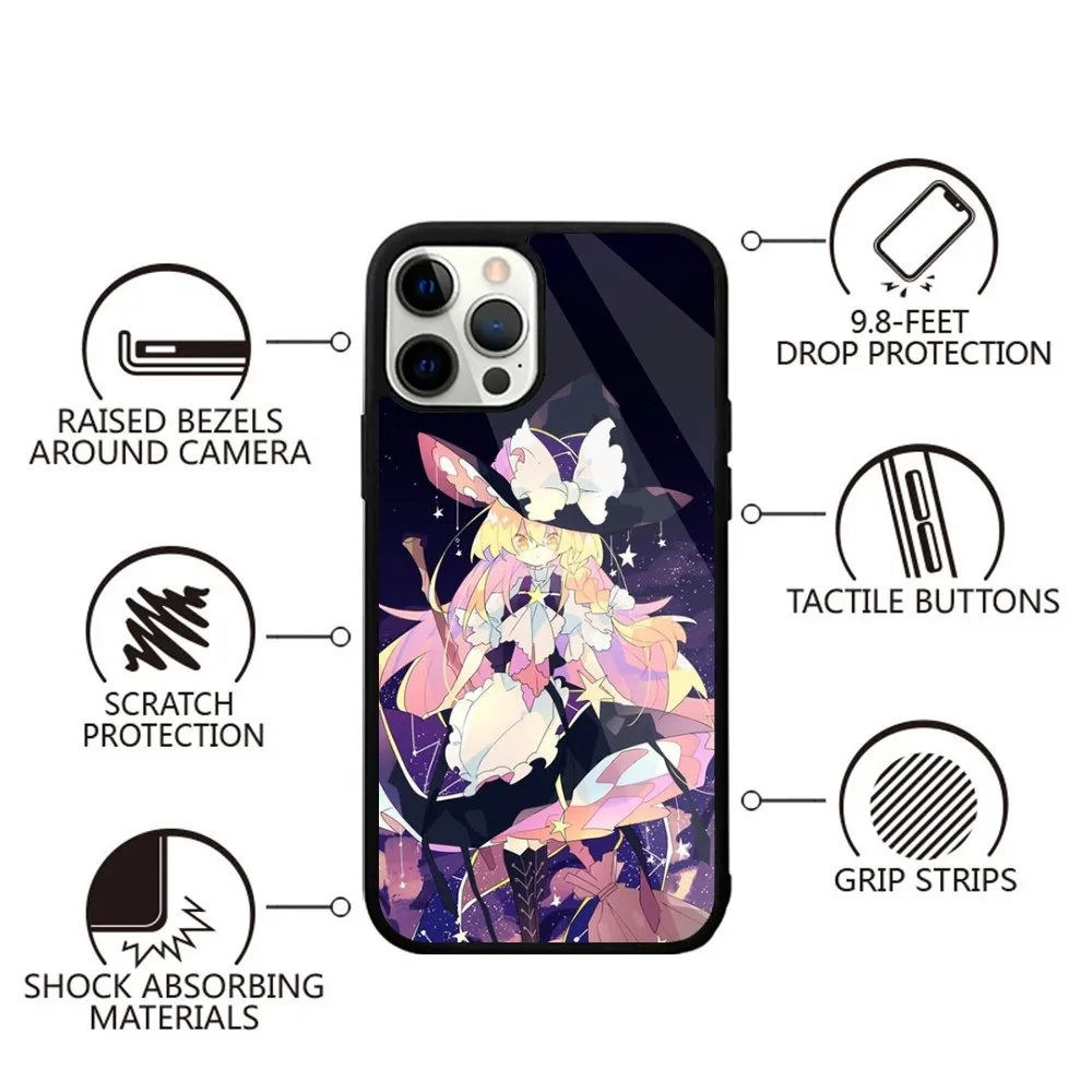 TouHou Marisa Cute Anime Phone Case For iPhone 16,15,14,13,12,11,Plus,Pro,Max,Mini Magsafe Magnetic Wireless Charging