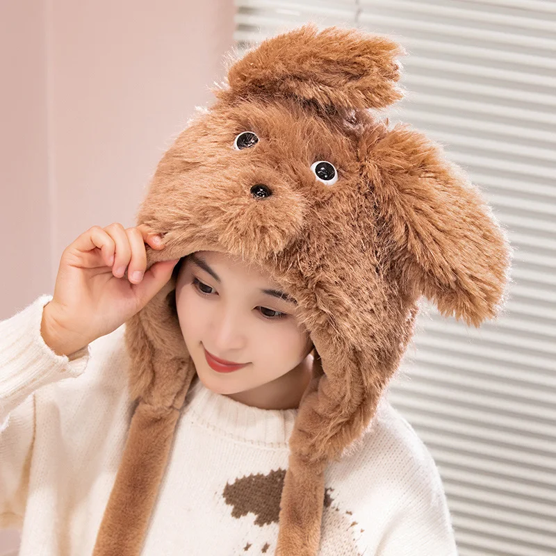 55cm Funny Dog with Ears Moving Plush Toy Stuffed Soft Puppy Hat Doll Cute Birthday Gift