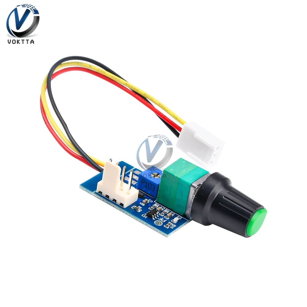 DC 12V PWM Motor Speed Controller Manual Four-Wire Adjustable Switch PWM Fan Governor With Knob Switch 3P Plug