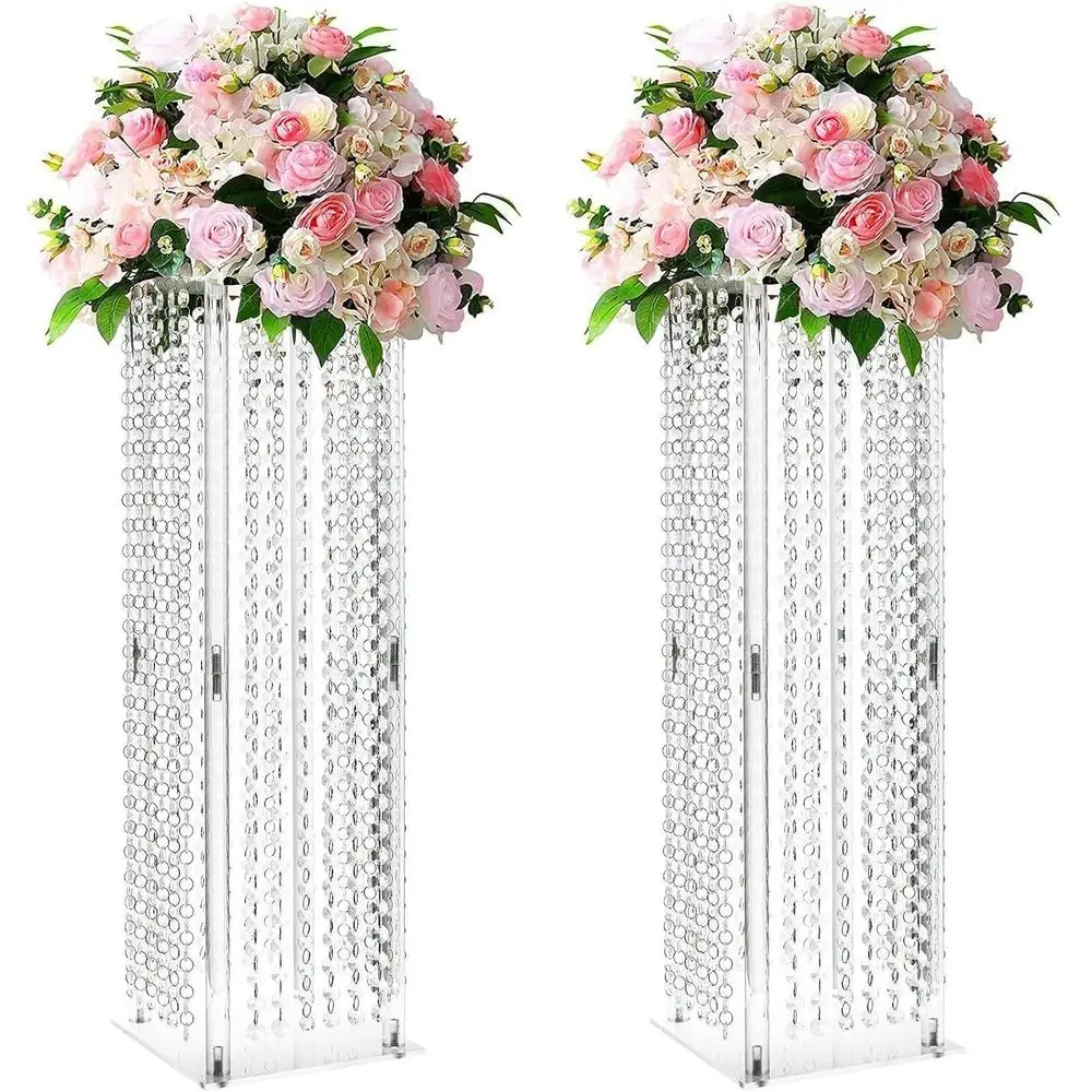 

Пара 23,6 прозрачных акриловых ваз для центральных элементов свадебного стола, подставок для цветов и домашнего декора.