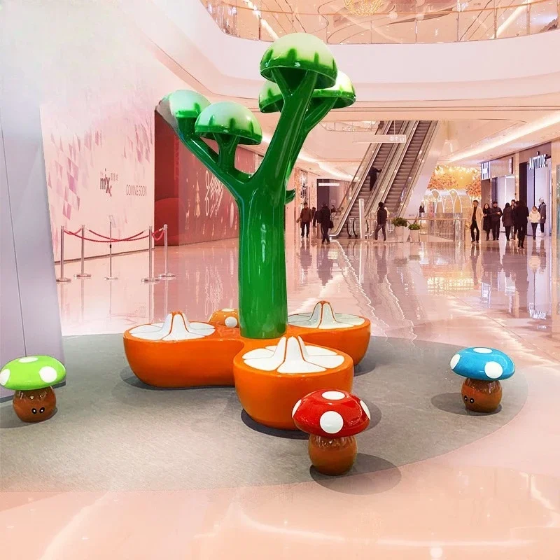 Mushroom tree stool ornament, chair view 2