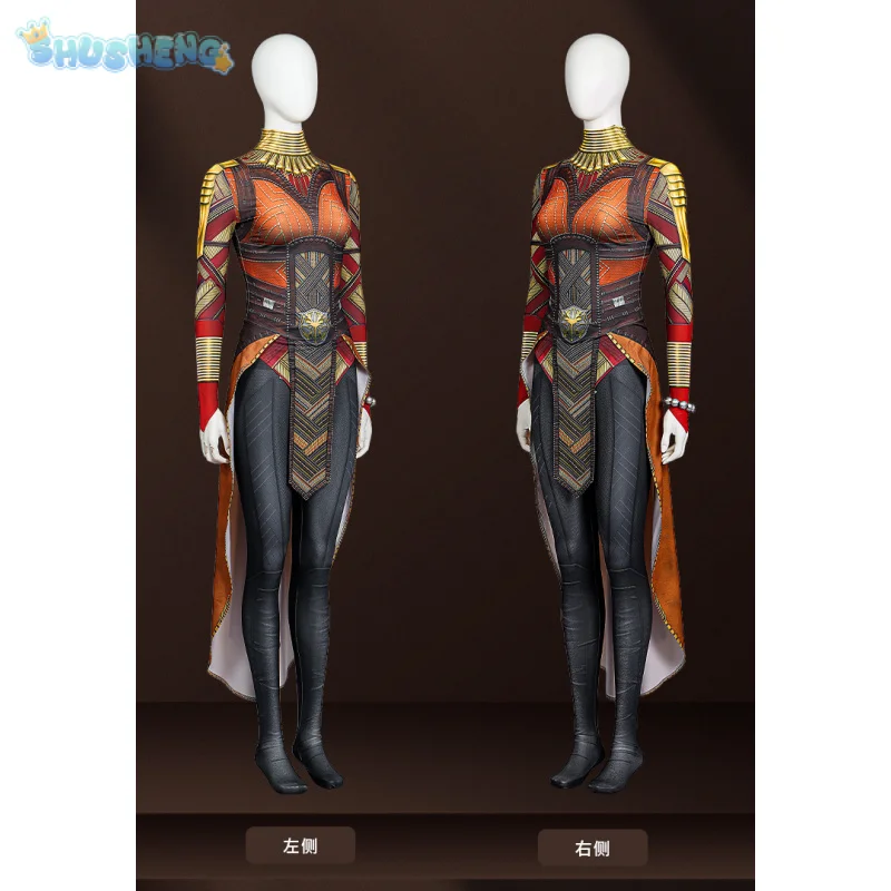

Movie Okoye black Woman panther 2 Cosplay Costume Halloween tight jumpsuit pants prop set high-quality fantasy Okoye uniform