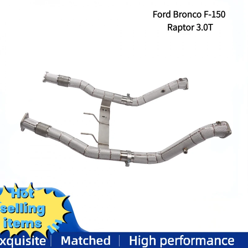 Custom Competitive Downpipe Exhaust Pipes for Ford Bronco F-150 Raptor 3.0T Stainless Exhaust Header Dump Pipe Power Upgrade