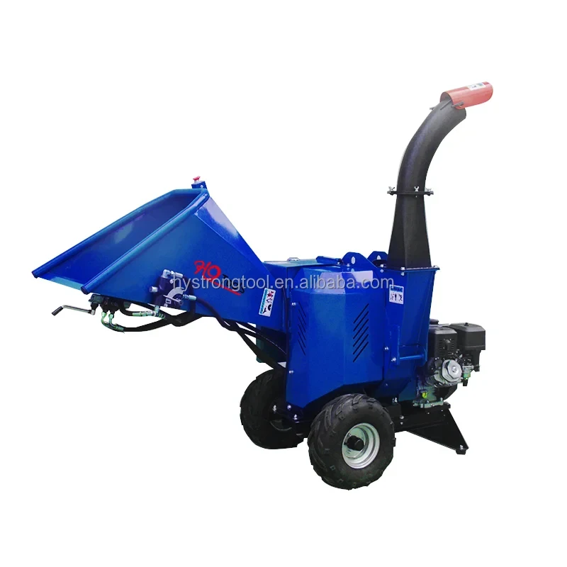 

HYSTRONG 15HP Petrol Four Stroke Engine Electric Start Feeding Tree Branch Disc Shredder Wood Chipper Machine
