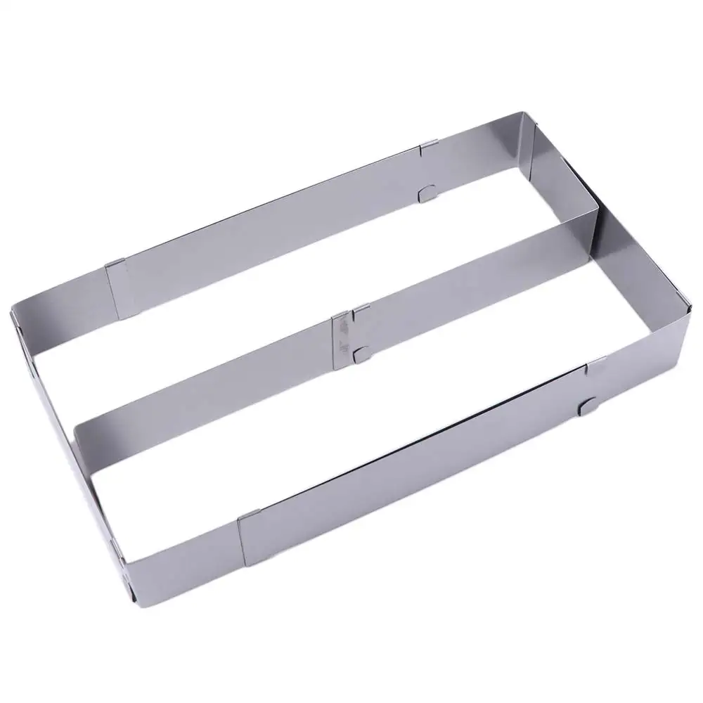 Stainless Steel Adjustable Mousse Cake Ring Retractable Rectangle/Square Cake Mold DIY Rust-proof Baking Mold Chocolate