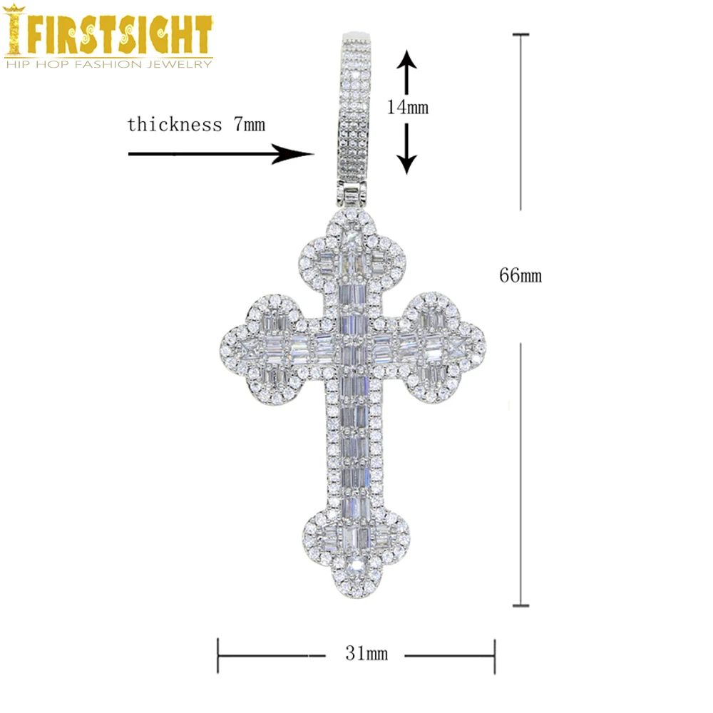 Iced Out Cross Star Link Chain Pendant Necklace Cubic Zirconia  Hand Of Prayer Charm Charm Fashion Hip Hop Men Women Jewelry