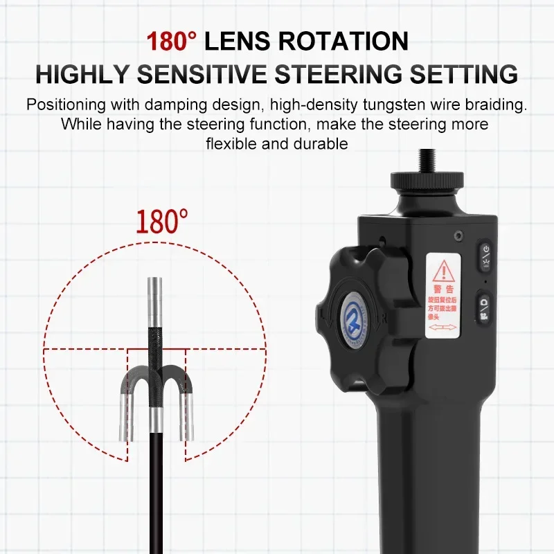 Android Handheld Car Pipe Endoscope Dual Directional 180 ° Steering Industrial Endoscope