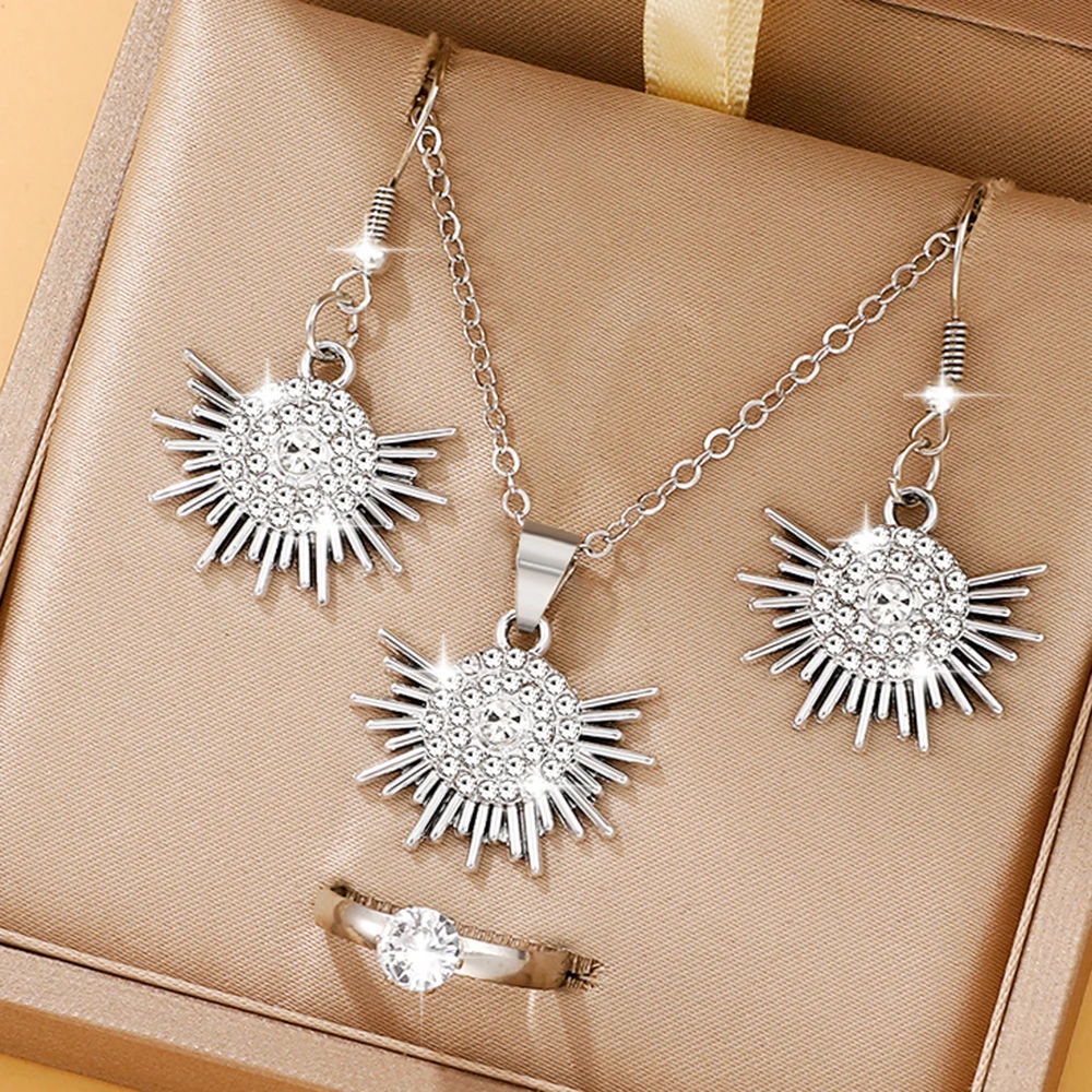 4PCS Elegant Women's Fashion Jewelry Set Suitable for Daily Wear Dates Vacations Parties Valentine's Day Girlfriend Gift