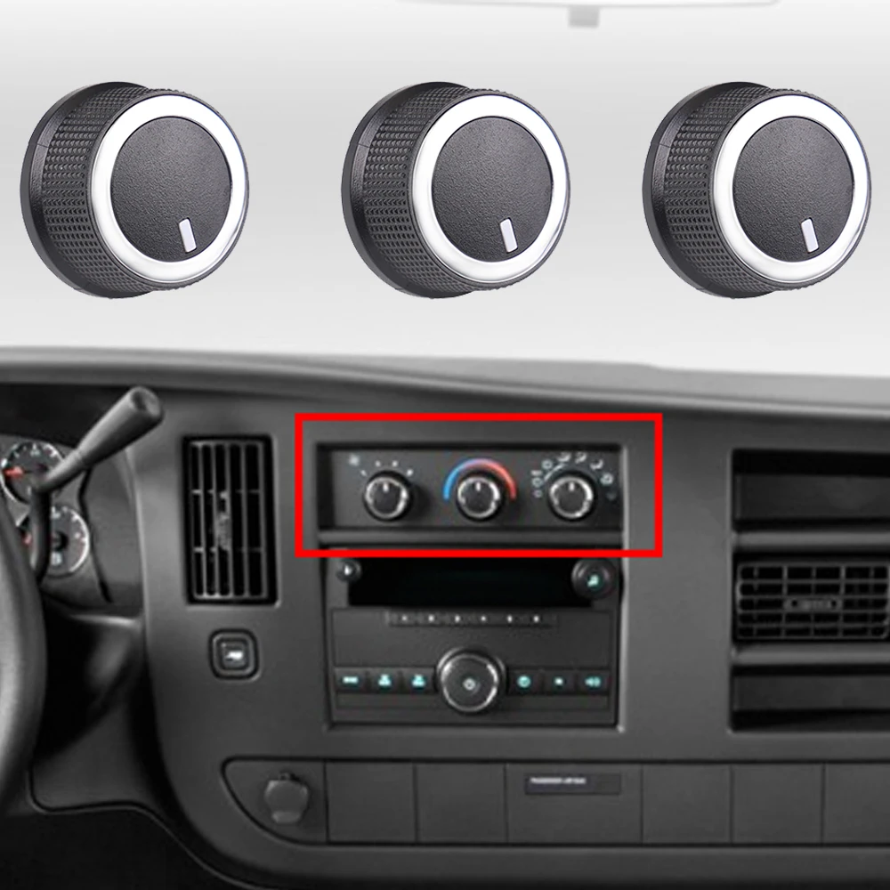 

84793085/84141127 3PCS A/C Knob Heater OE Air Conditioner Climate Control Switch Knob For Chevrolet 2008-2017 Express Van Savana
