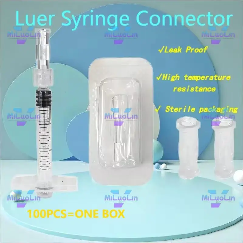 Medical sterile plastic connector, Ruhr syringe connector, transparent, suitable for leak proof pneumatic components