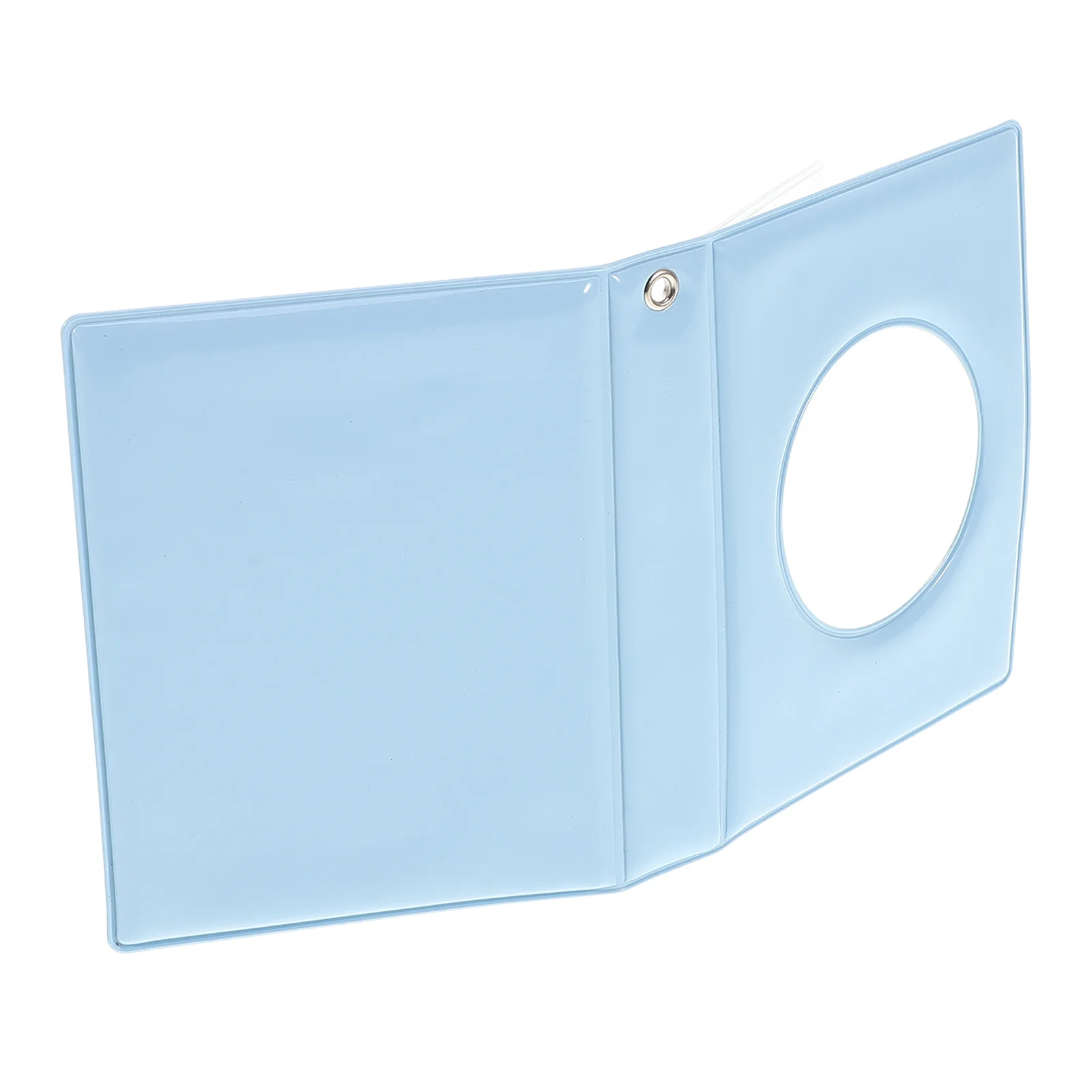 

Mini Photo Album 3 Inch Sky-Blue Photocard Holder Book Round Hollow Pockets Mirror-Like For Kpop Twice Idols