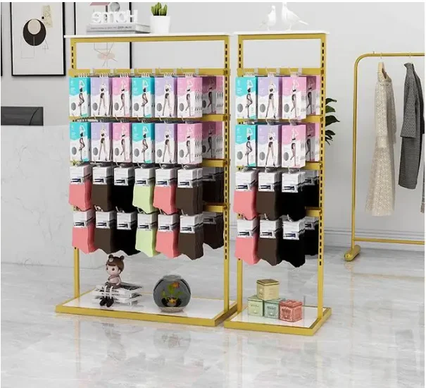 

Underwear rack, island sock display rack, shopping mall multifunctional phone case display rack, double-sided stockings shelf