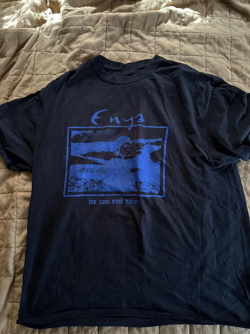 Camiseta negra Enya Sail Away de algodón, talla completa unisex S-5XL Enya Sail