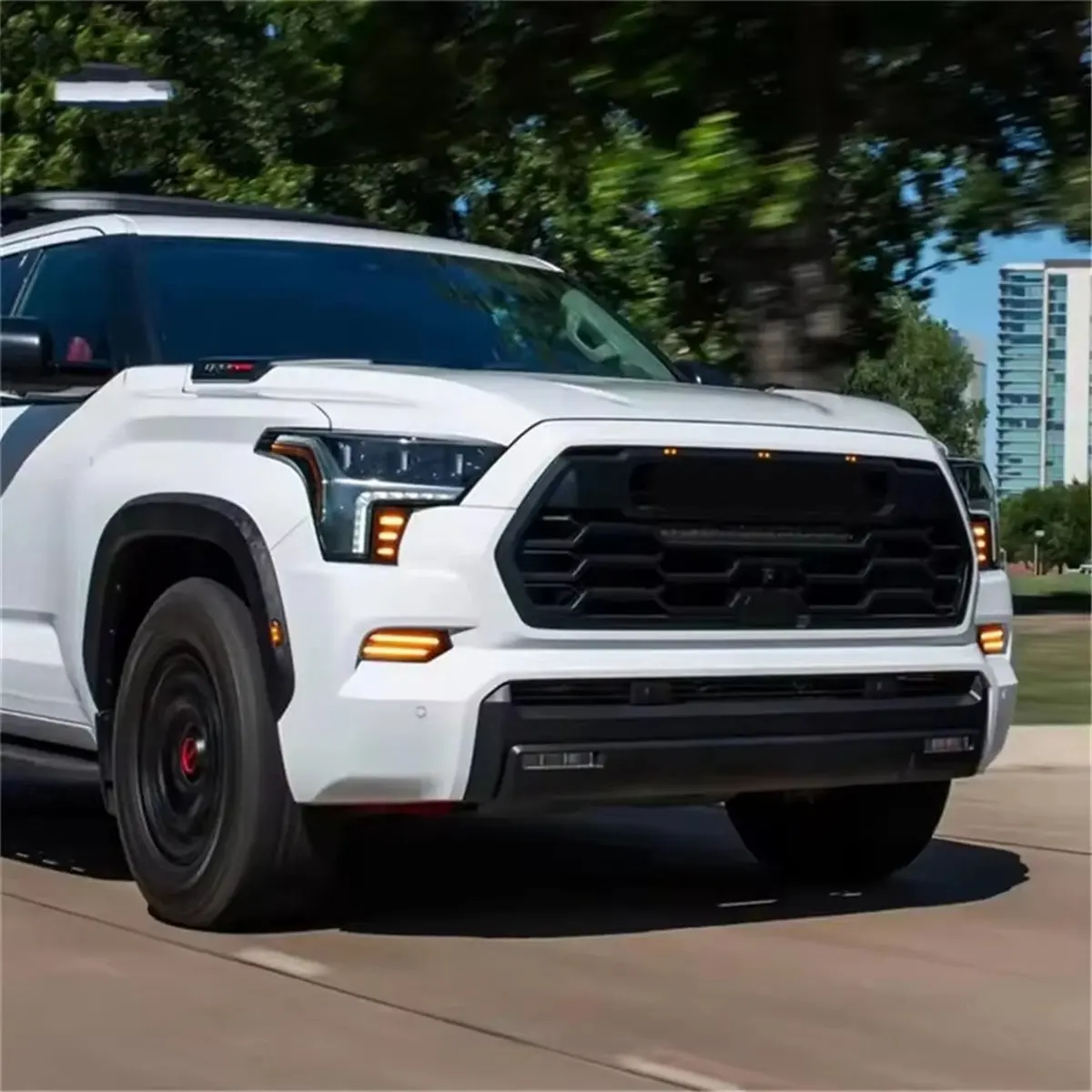 

Top For Toyota Sequoia 2023 LED Daytime Running Light Fog Lamp White DRL Amber Turn Signal Light Accessories