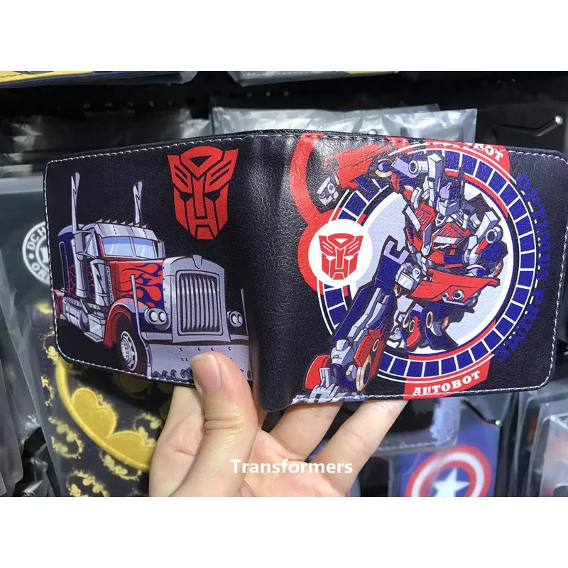 Transformers Film Peripheral Pu Wallet Card Holder Wallet Male Money Bag Bank Holder Short Purse Credit Case Bag Birthday Gifts