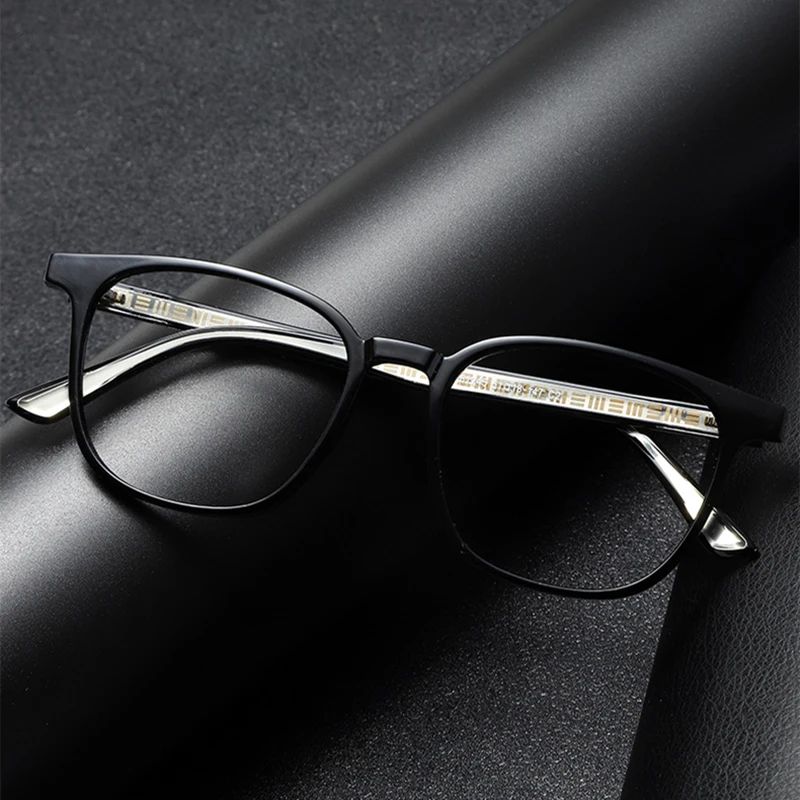 KOCOLIOR New TR90 Plug-in High-Quality Large Frame Anti Blue Light Flat Glasses for Men and Women Vintage Square Glasses Frame